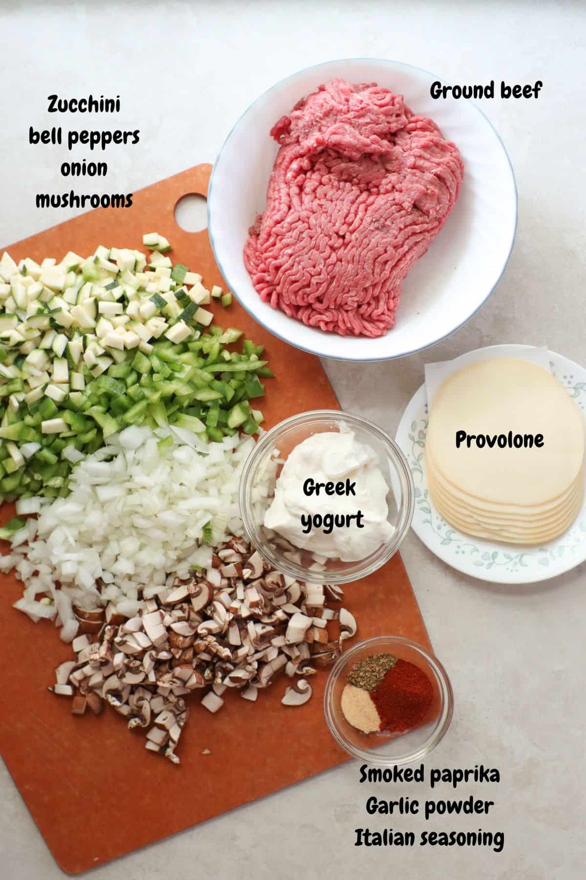 https://www.mjandhungryman.com/wp-content/uploads/2023/08/Philly-cheesesteak-casserole-ingredients.jpg